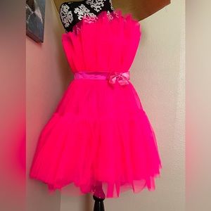 Women's/Teen Tulle Dress Off The Shoulder Dresses Strapless Mini Dress